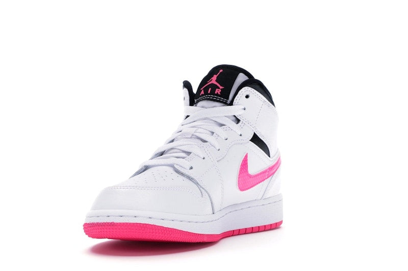 Jordan 1 Mid White Black Hyper Pink (GS)