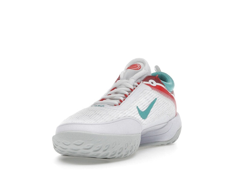 Nike Court Zoom NXT HC White Light Silver Habanero Red Washed Teal (Women's)