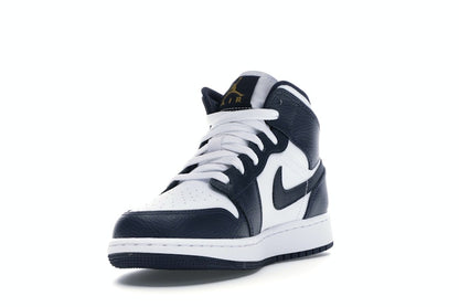 Jordan 1 Mid White Metallic Gold Obsidian (GS)