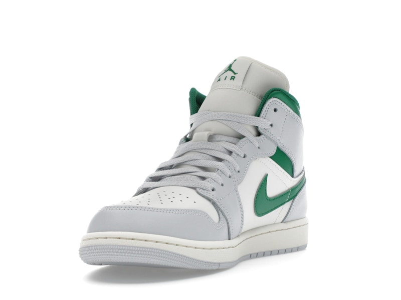 Jordan 1 Mid White Pure Platinum Pine Green
