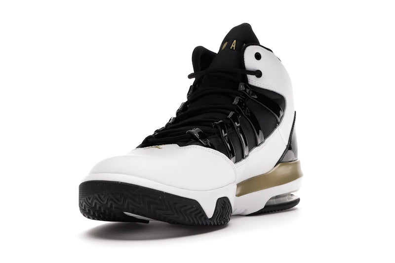 Jordan Max Aura White Metallic Gold Black