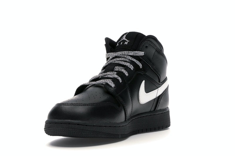 Jordan 1 Mid Black White Speckle (GS)
