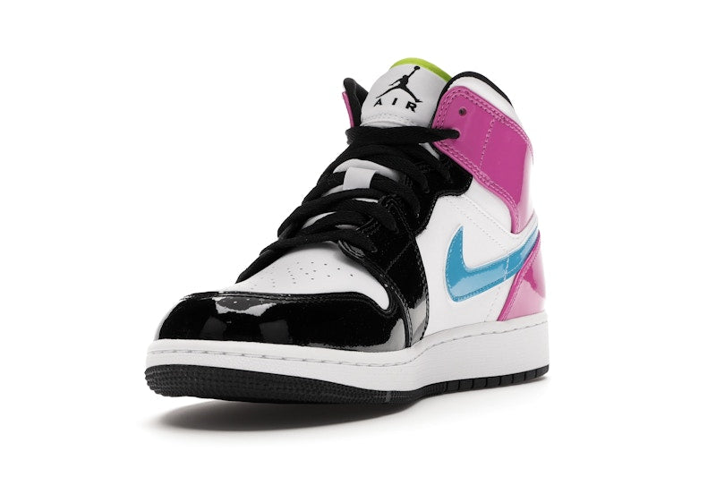 Jordan 1 Mid White Black Cyber Pink (GS)