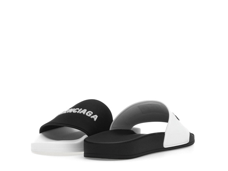 Balenciaga Pool Slides White Black (Women's)