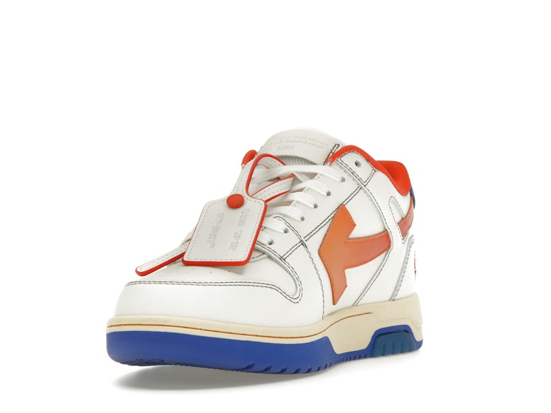 OFF-WHITE Out Of Office OOO Low Tops White Orange Blue Contrast Stitching