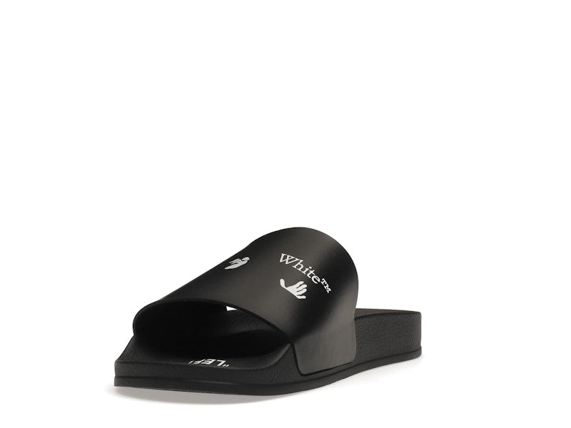OFF-WHITE Drowning Man Logo Slides Black White FW21