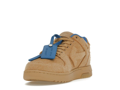 OFF-WHITE Out Of Office OOO Low Tops Camel Blue Wool