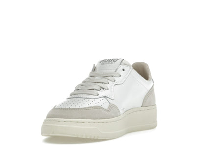 Autry Medalist Leather Low White Beige Suede (Women's)