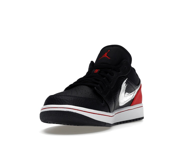 Jordan 1 Low Brushstroke Swoosh Black