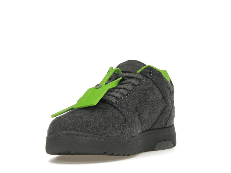 OFF-WHITE Out Of Office "OOO" Low Tops Grey Green Wool