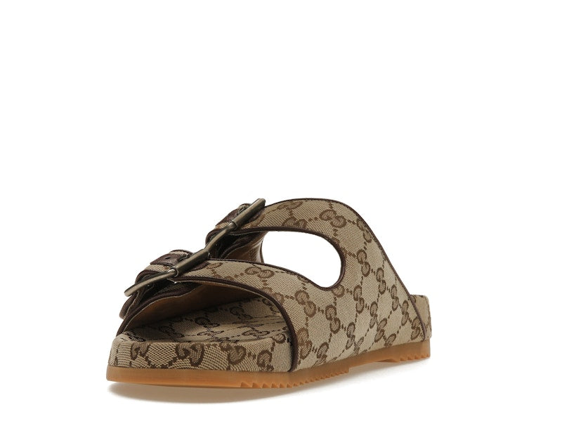 Gucci Strap Slide Sandal Beige Canvas