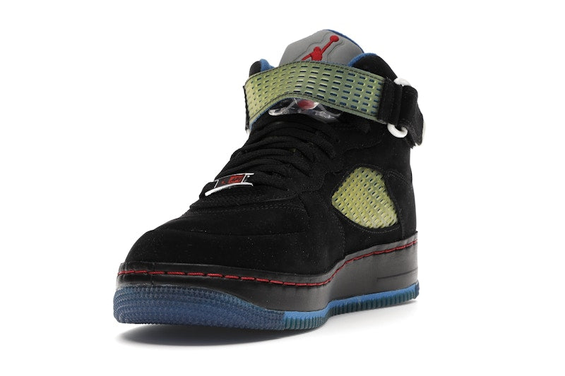 Jordan AJF 5 Black Blue Ribbon Varsity Red