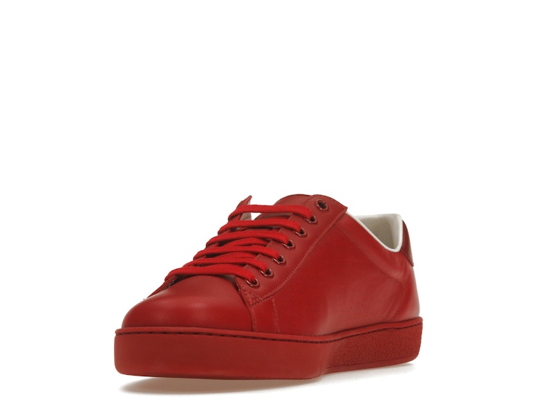 Gucci Ace Perforated Interlocking G Red