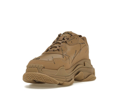 Balenciaga All Over Logo Triple S Beige