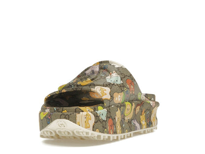 Gucci x Pikarar GG Animal Print Slide Beige Multi (Women's)