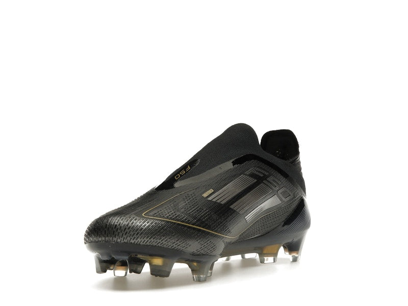 adidas F50 Elite Laceless FG Core Black Iron Metallic Gold Metallic