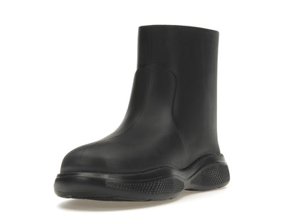 Prada Pull-On Rain Booties Black Rubber