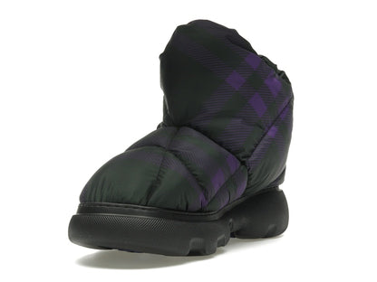 Burberry Check Pillow Boot Black Purple