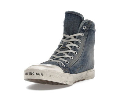 Balenciaga Paris High Top Blue Destroyed Denim