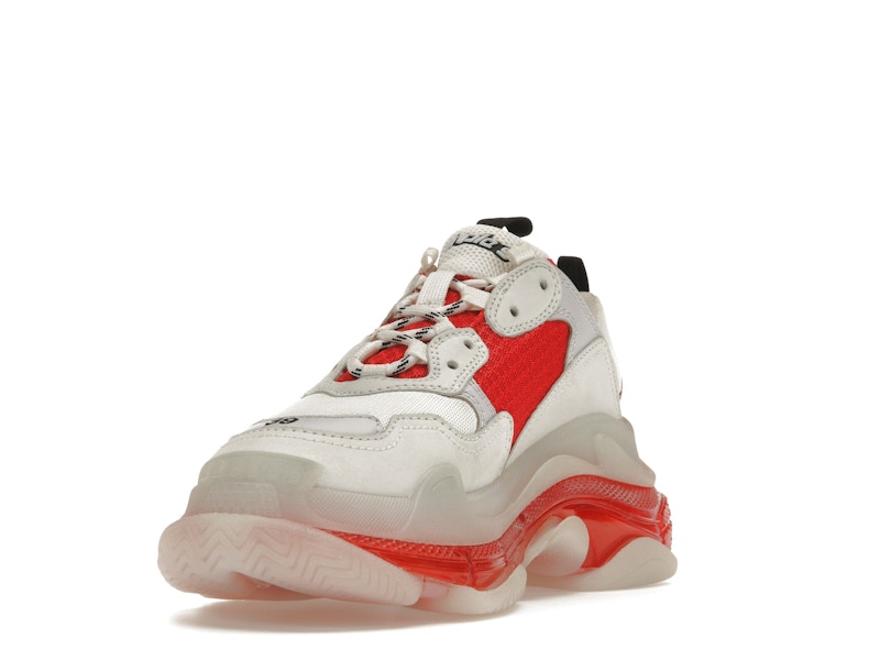 Balenciaga Triple S Clear Sole White Red