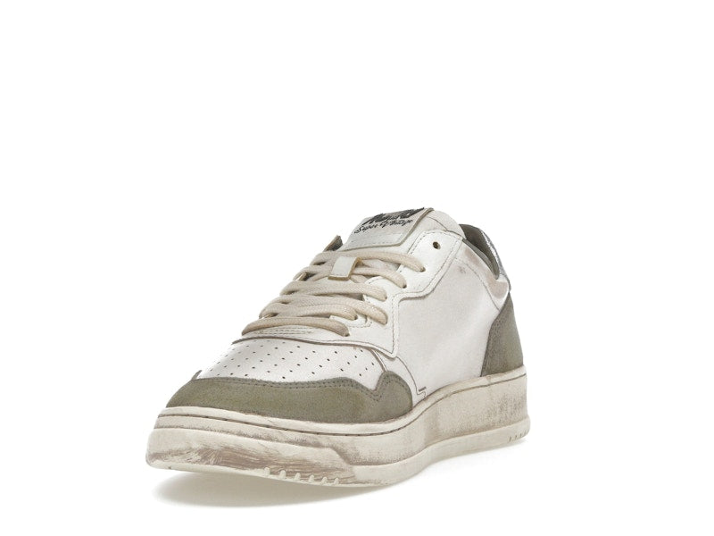 Autry Medalist Low Super Vintage White Silver Lizard