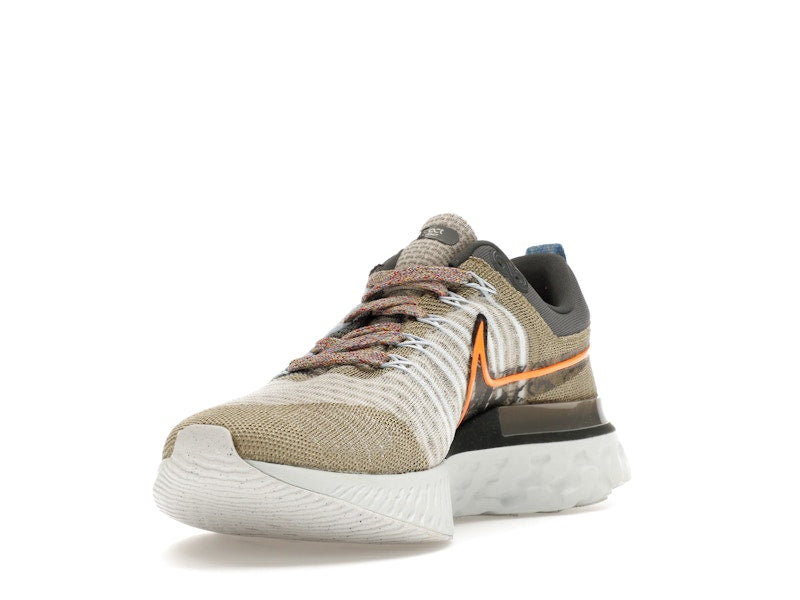 Nike React Infinity Run Flyknit 2 Light Bone Grey Orange