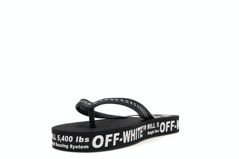 Off-White Logo Typographic Flip Flop Black SS20