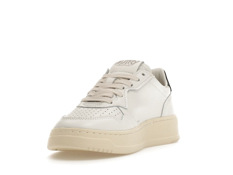 Autry Medalist Leather Low White Black Tab (Women's)