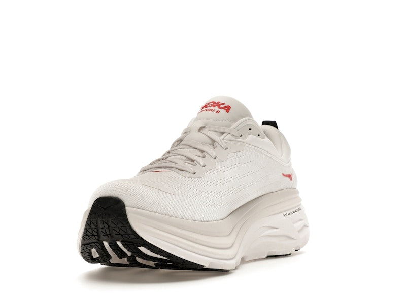 Hoka One One Bondi 8 White Vermillion