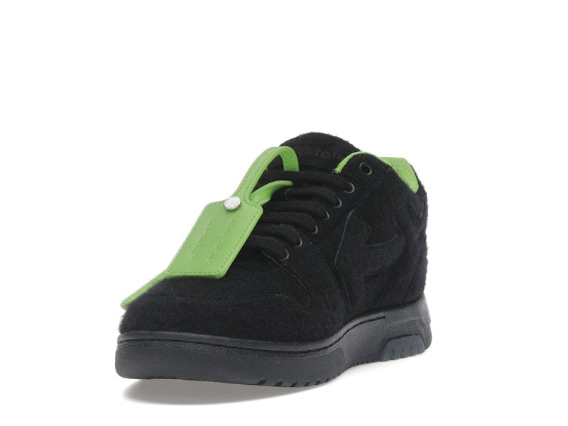 OFF-WHITE Out Of Office "OOO" Low Tops Black Green Wool