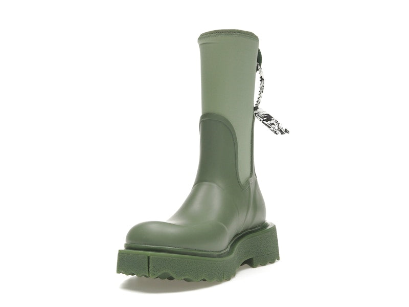 OFF-WHITE Zip-tie Rain Boots Green (Women's)