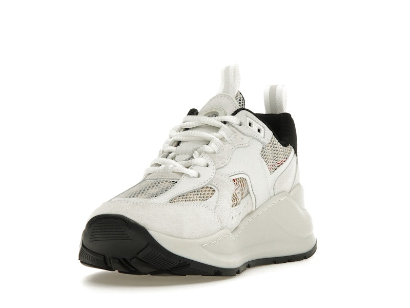 Burberry Logo Print Leather, Suede and Check Mesh Sneakers Archive Beige White (Women's)