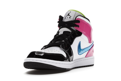 Jordan 1 Mid White Black Cyber Pink