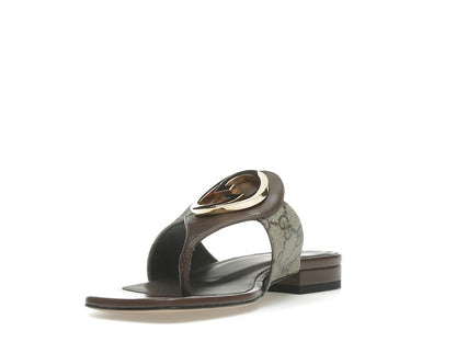 Gucci Blondie Thong Canvas Sandals Ebony (Women's)