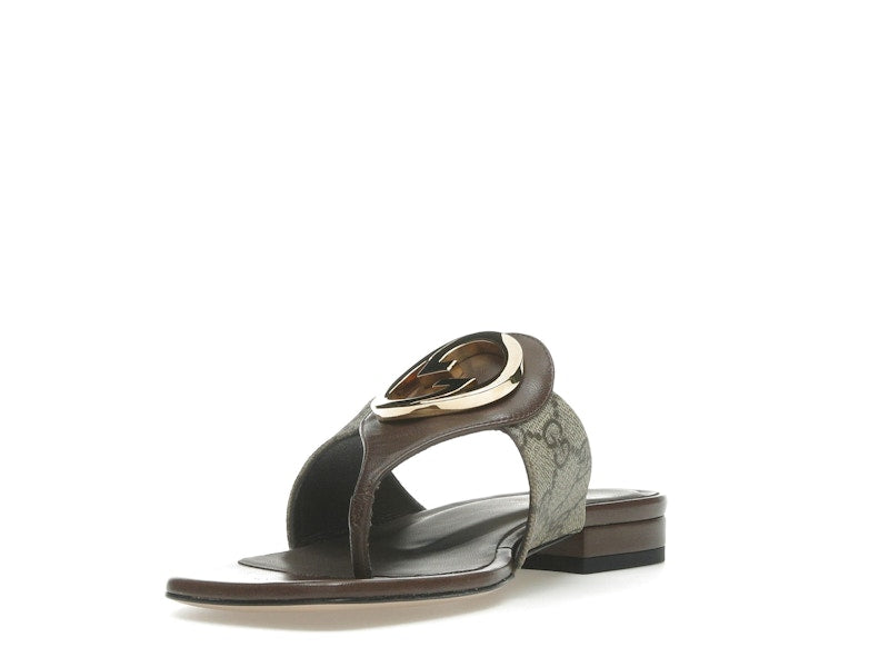 Gucci Blondie Thong Canvas Sandals Ebony (Women's)