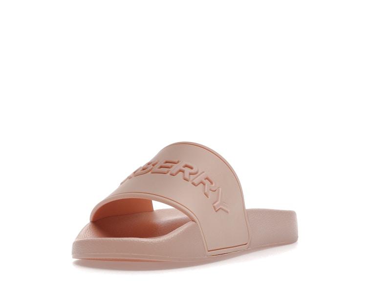 Burberry Embossed Logo Slides Peach Pink (Women's)