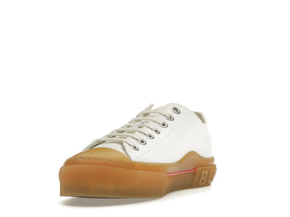 Burberry Logo Detail Cotton Trainer White