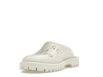 Gucci Slip-on Sandal Cut Out Monogram Mystic White