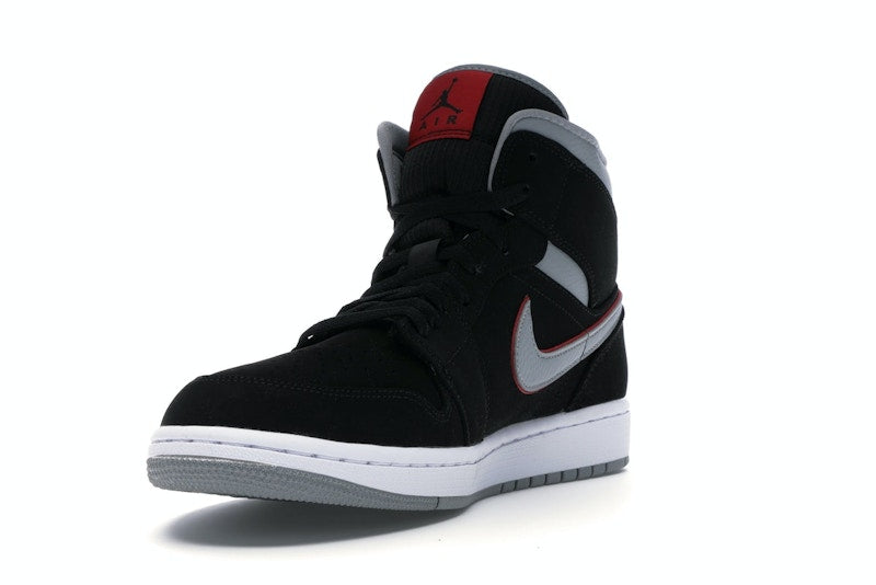 Jordan 1 Mid Black Particle Grey Gym Red