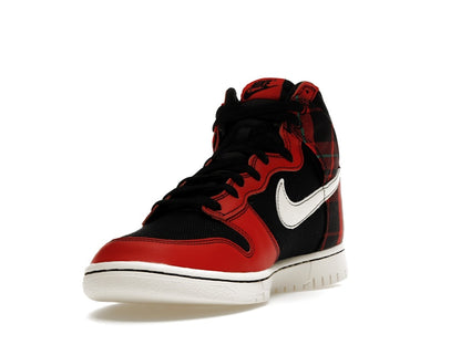 Nike Dunk High SE Tartan Plaid Black University Red