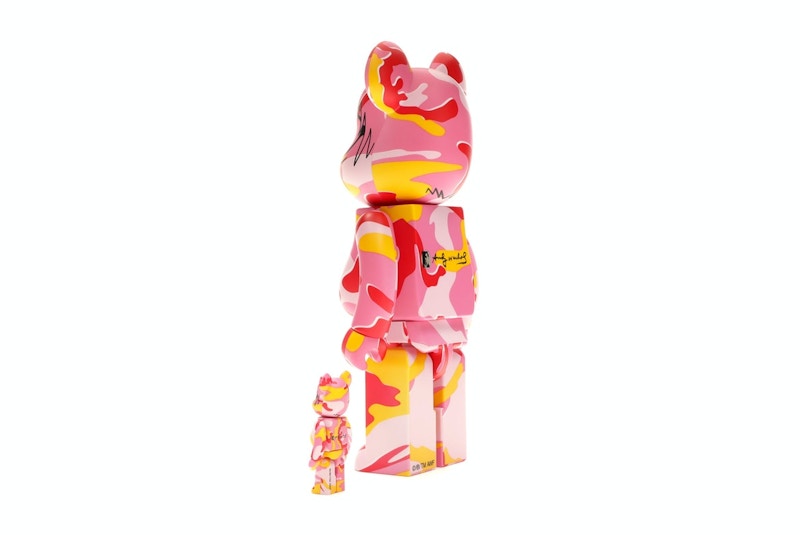 Bearbrick Andy Warhol Camo Ver. 100% & 400% Set Pink
