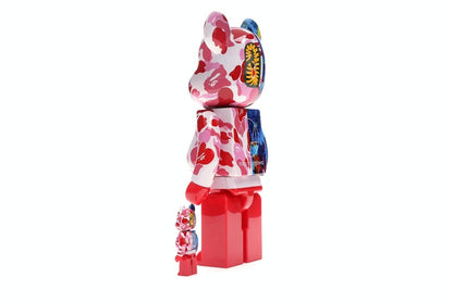 Bearbrick x Bape x Mika Ninagawa Shark 100% & 400% Set Pink