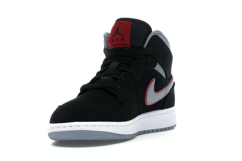 Jordan 1 Mid Black Particle Grey Gym Red (GS)