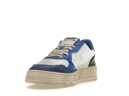 Autry Medalist Leather Low Distressed White Black Azure