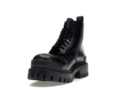 Balenciaga Strike 20mm Lace Up Boot Black
