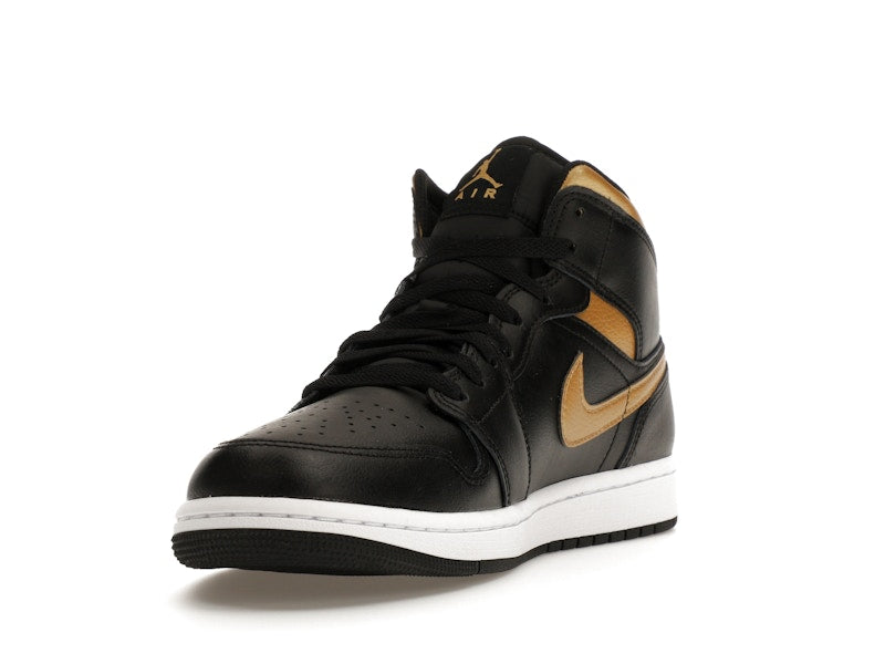 Jordan 1 Mid Black Metallic Gold