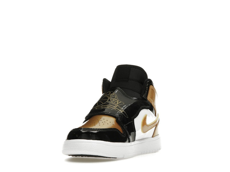 Sky Jordan 1 Mid Black Metallic Gold White (PS)