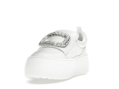 Roger Vivier Viv' Up White Crystal Buckle (Women's)