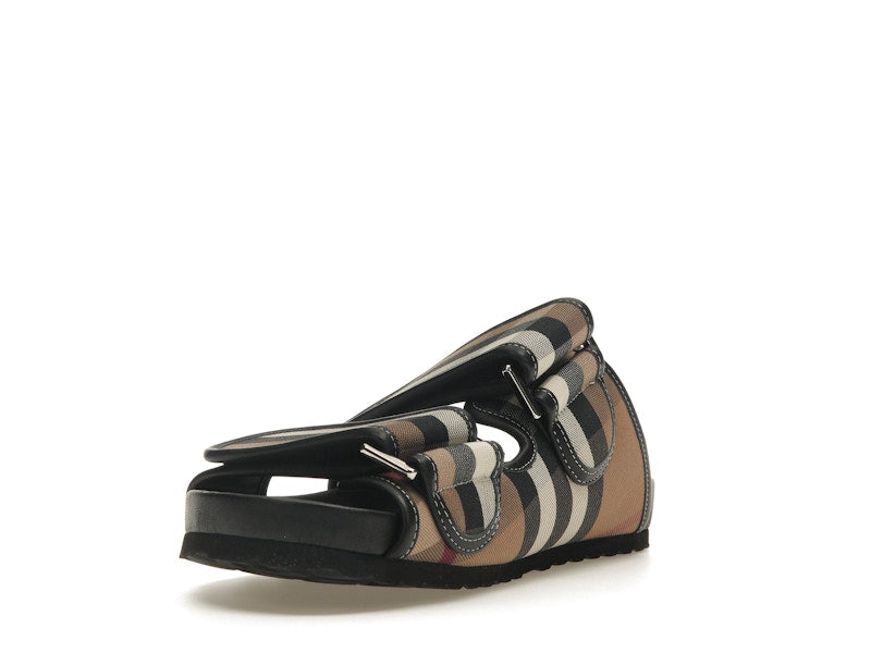 Burberry Check Sandals Birch Brown Black