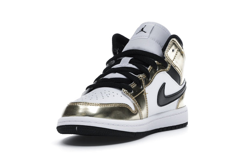 Jordan 1 Mid Metallic Gold Black White (PS)
